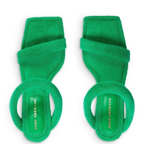 NIB Good American Terry Cloth Slip-On High Heeled Shoes - Picture 2 of 8